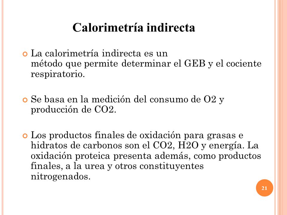 calorimetria directa e indirecta